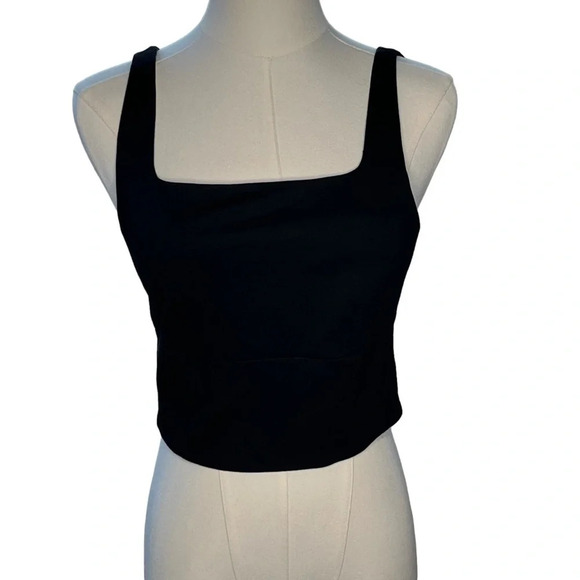 Bailey 44 NWT Black Square Neck Crop Top Tank Size X-Small - Picture 3 of 15